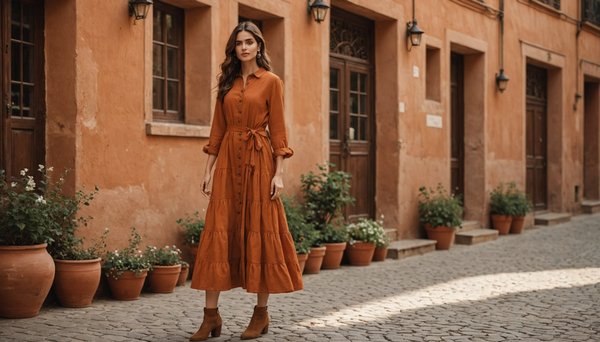 Découvrez la robe terracotta : Élégance et polyvalence à porter